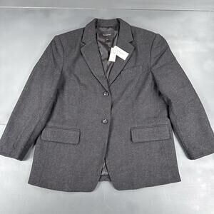 Banana Republic Blazer Womens XL Charcoal Herringbone Wool Blend Dress NWT